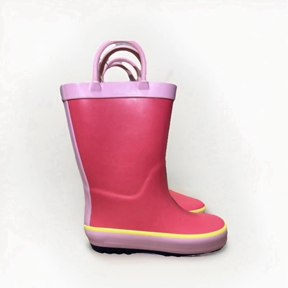 Girls Ali Colorblock Rain Boots - Cat and Jack (Size 7) Pink Sandy - NEW!!!